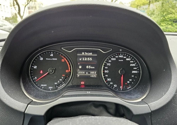 Audi A3 cena 59900 przebieg: 106000, rok produkcji 2015 z Warszawa małe 191